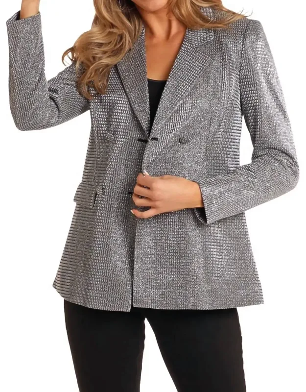 Metallic Rhinestone Blazer