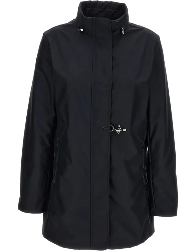 Technical Poplin Overcoat With Adjustable Drawstring