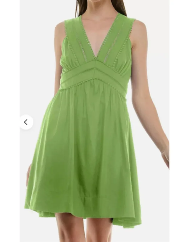 V-neck Sleeveless Mini Dress