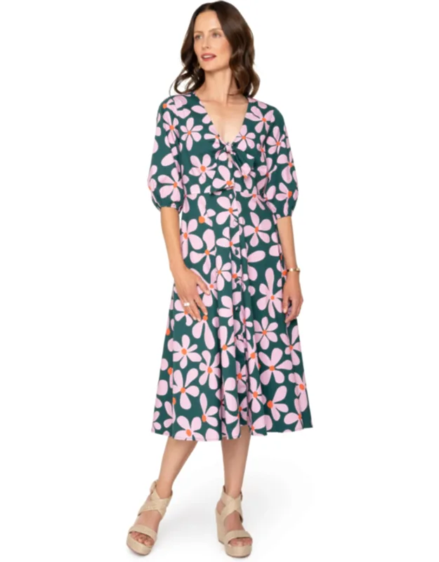Adriana Tie-front Midi Dress