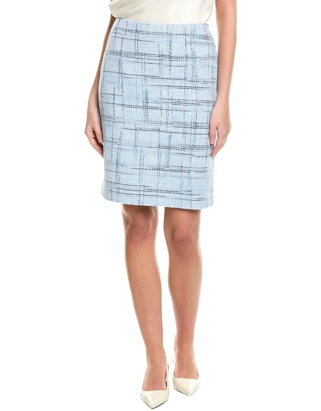 Prince Of Wales Plaid Pencil Skirt