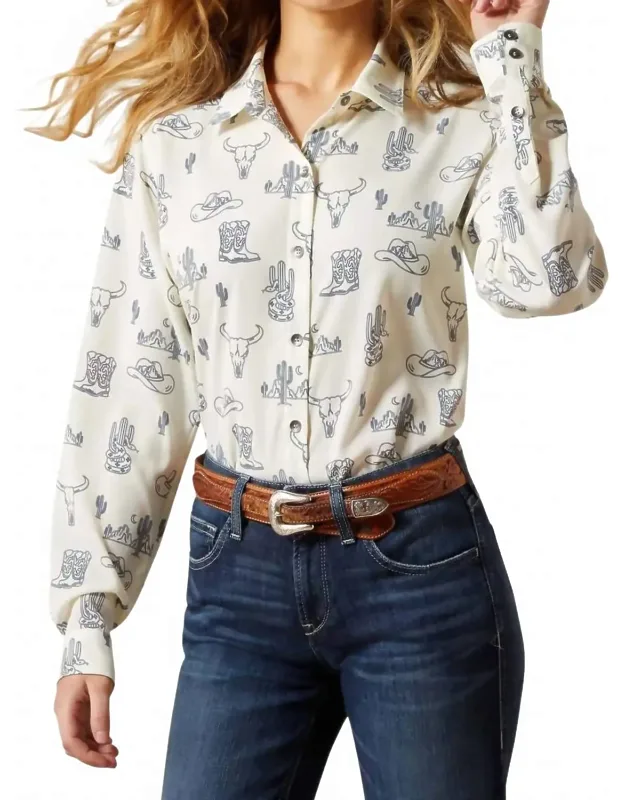 Homestyle Deserted Print Button Shirt