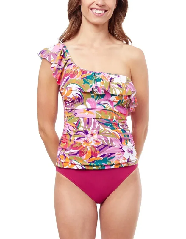 Tankini Top With Built In Tummy Control And Soft Cup Bra