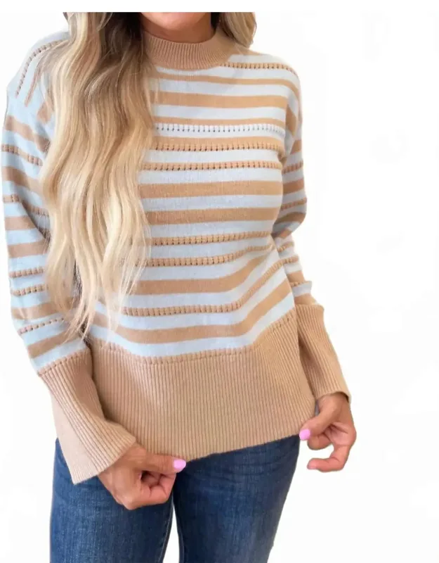 Texture Striped Contrast Sweater