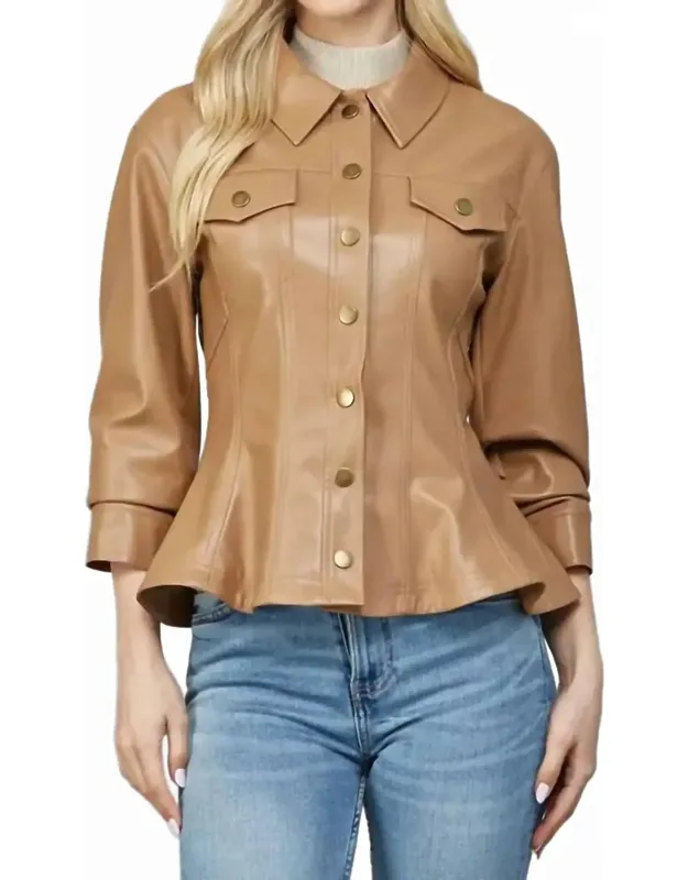 Valentina Peplum Leather Jacket