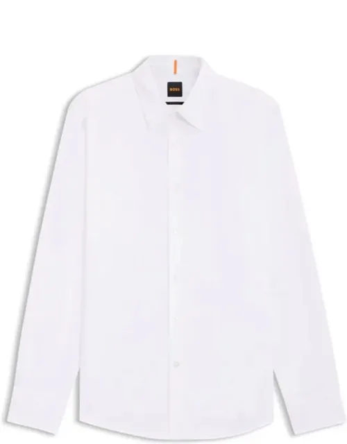 Regular-fit Shirt In Poplin With Understated Logo Embroidery