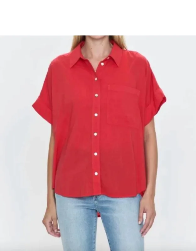 Donnie Short Sleeve Button Up Top