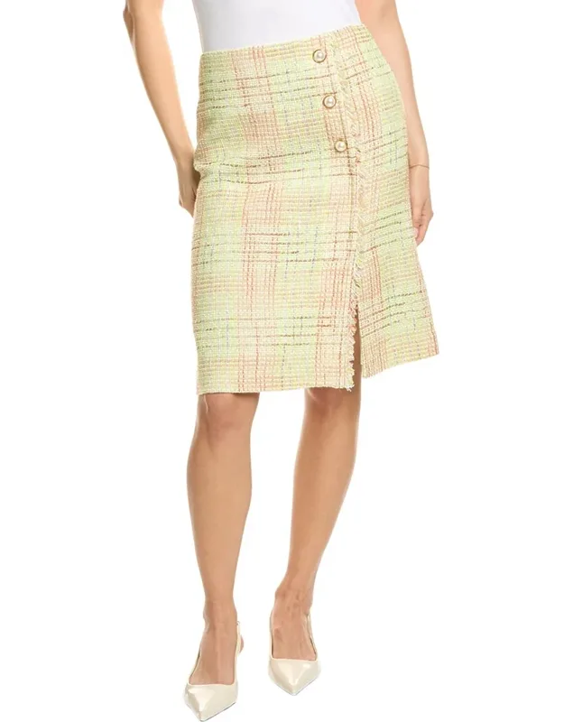 Soft Prince Of Wales Plaid Pencil Skirt