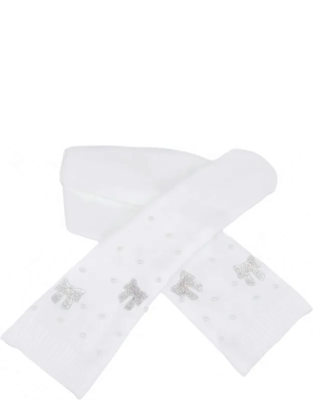 Pearl And Crystal Bow Scarf