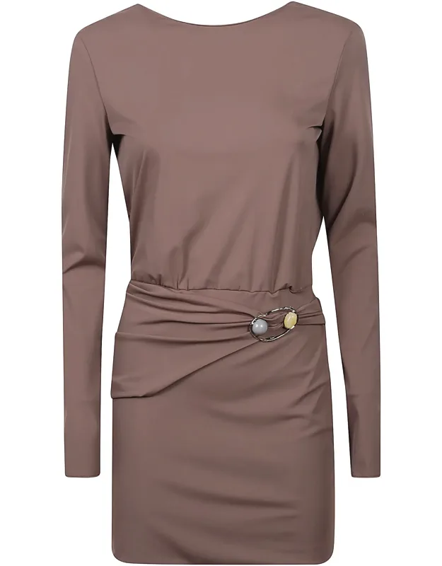 Fitted Minidress With Round Neckline