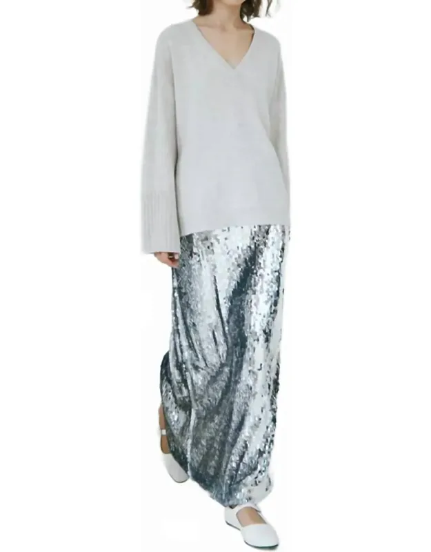 Relaxed V Sweater With Side Slits