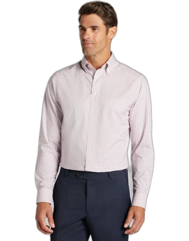 Traveler Collection Tailored Fit Mini Plaid Dress Shirt