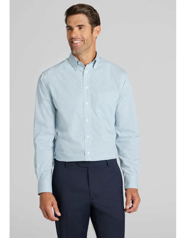 Comfort Stretch Tailored Fit Button-down Collar Check Dress Shirt