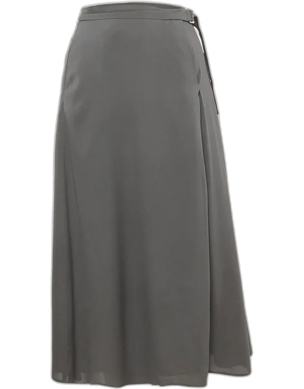 Crepe Pleated A-line Skirt