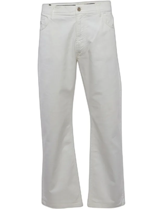 White Denim Straight Fit Jeans L/waist 37"