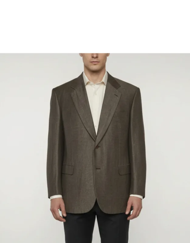 Linen Blend Single Breasted Blazer