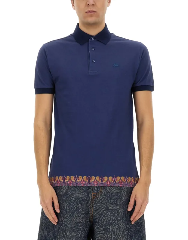 Etro Polo Shirt With Print, 100% Cotton, Made In Italia