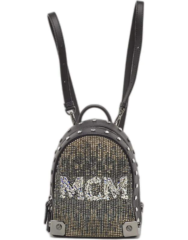 Stark Bebe Boo Mini Leather Mosaic Crystal Backpack