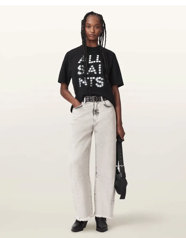 High Waisted Barrel Leg Denim Jeans