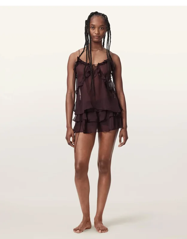 Silk Smocked Shorts