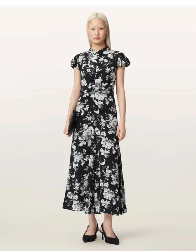 Lolita Short Sleeve Floral Midi Dress