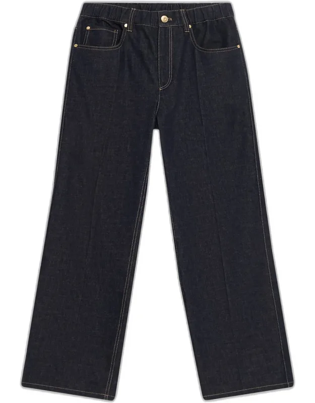 Wide-leg Denim Trousers