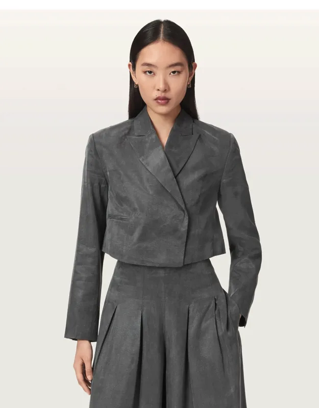 Marrlo Double Breasted Cropped Blazer