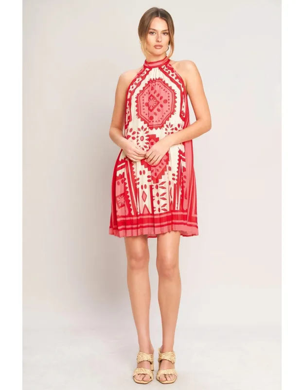 Sunset Medallion Woven Mini Dress