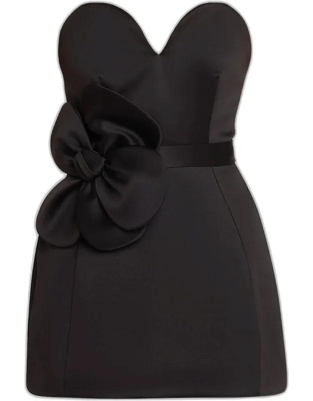 Satin Daisy Belted Dress
