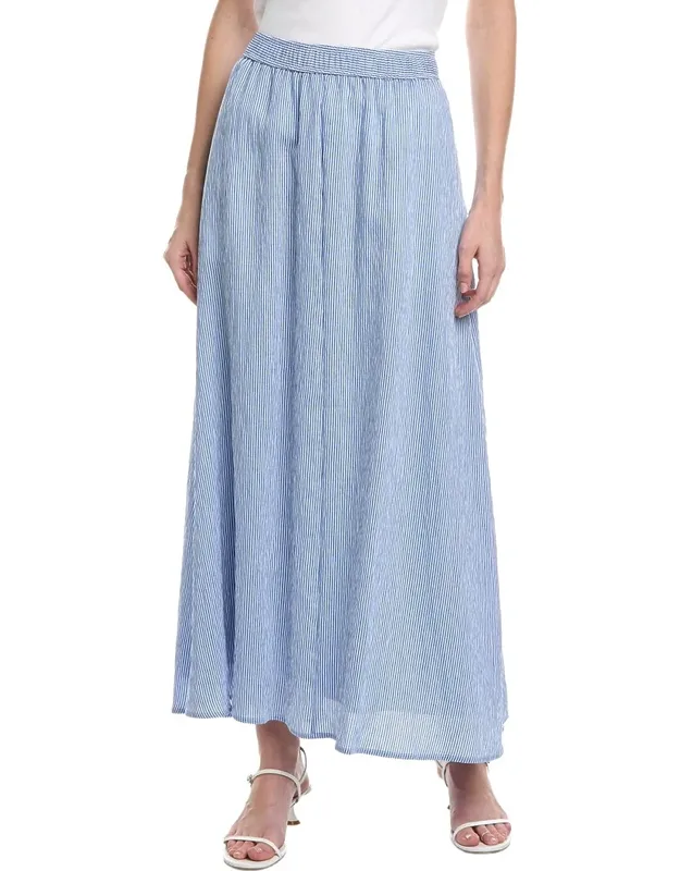 Elastic Waist Flowy Midi Skirt