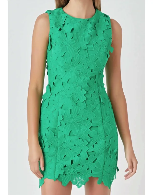 Floral Embroidered Mini Dress