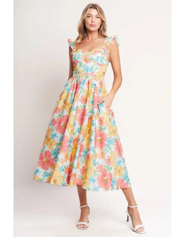 Soft Sunshine Woven Midi Dress