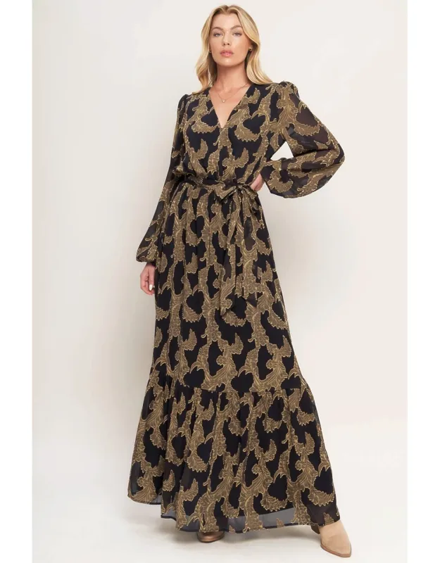 Woven Jacquard Maxi Dress