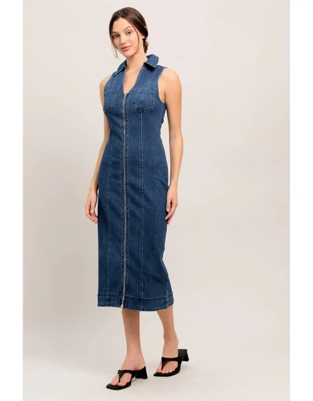 Everyday Edge Denim Midi Dress