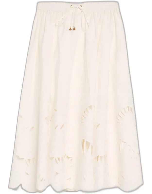 Embroidered Midi Skirt