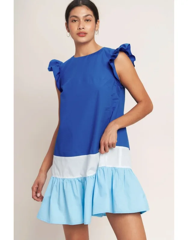 Seaside Sweetheart Color Blocked Mini Dress