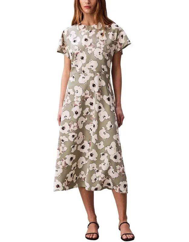 Matte Satin Midi Dress