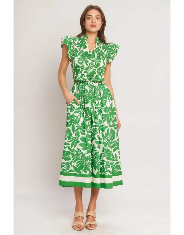 Bloom Energy Woven Midi Dress