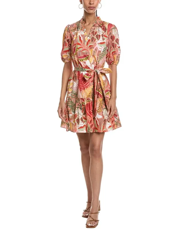 Short Sleeve Printed Mini Dress