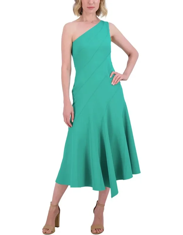 One Shoulder Solid Maxi Dress