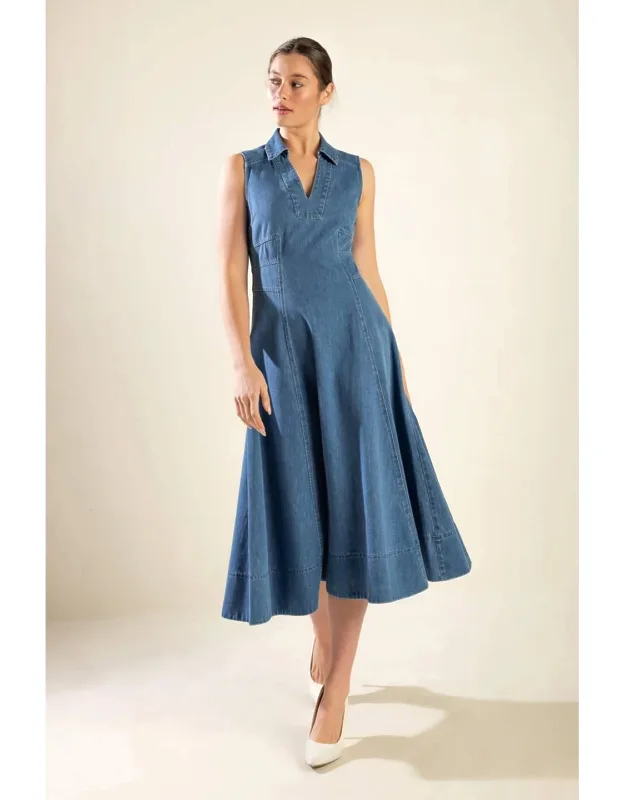 The Genevieve Denim Midi Dress
