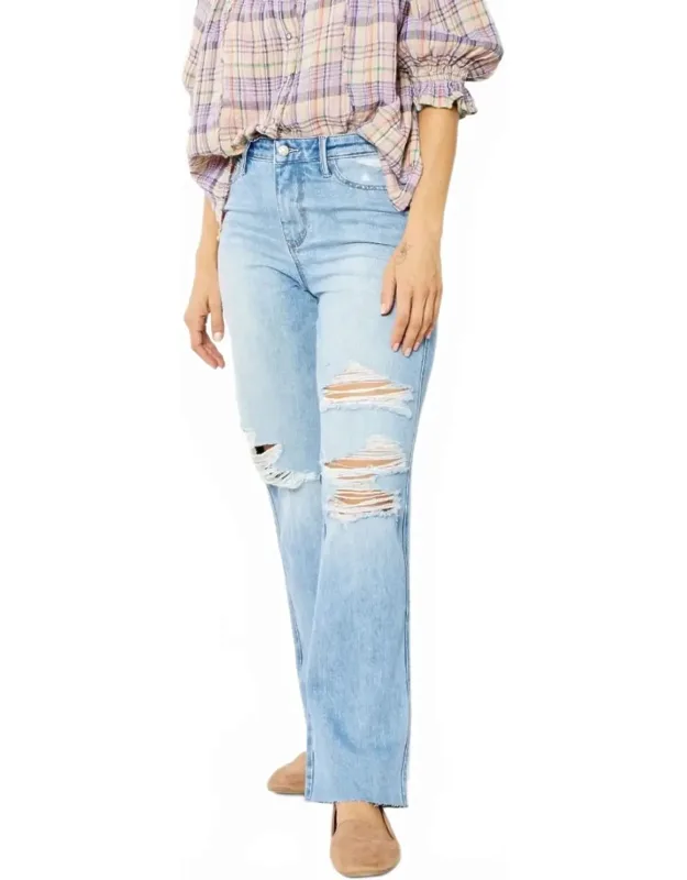 High Waisted Rigid Magic 90's Destroy Straight Jeans