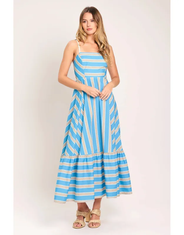 Breeze Stripe Woven Midi Dress