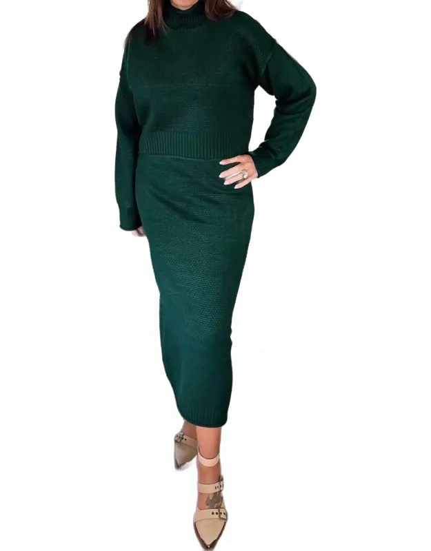 Goddess Long Sleeve Sweater And Midi Skirt Set