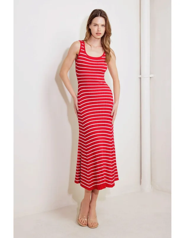 Soft Side Of Red Knit Midi Dress