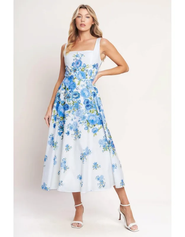 Classic Bloom Day Woven Midi Dress