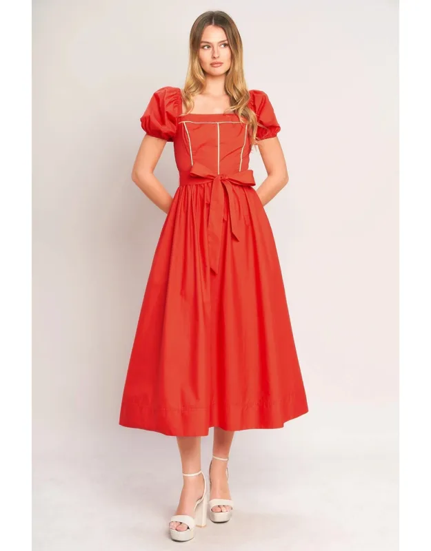 Sunset Romance Woven Midi Dress