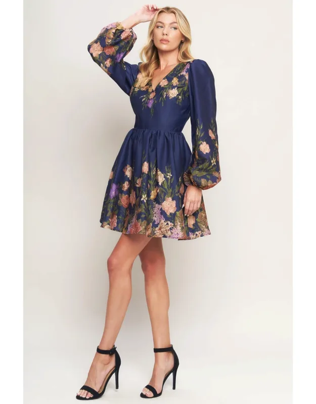 Nocturne In Bloom Woven Mini Dress