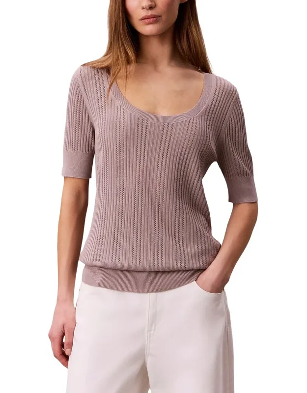 Fine Gauge Pointelle Top
