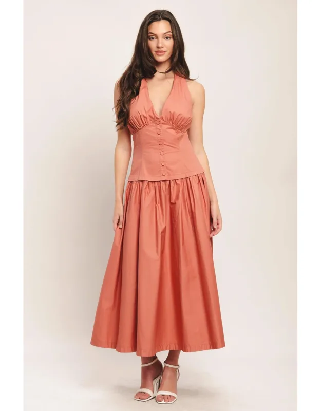 Sunset Muse Woven Midi Dress